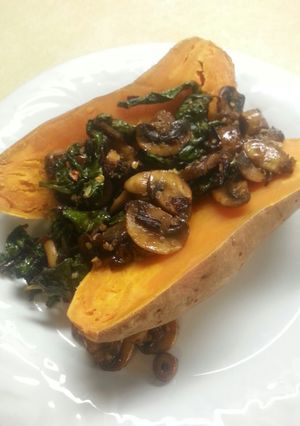 A picture of Kale and Mushroom Sweet Potato.