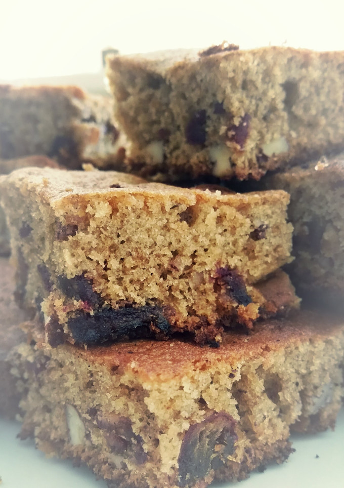 A picture of Date and walnut bars.
