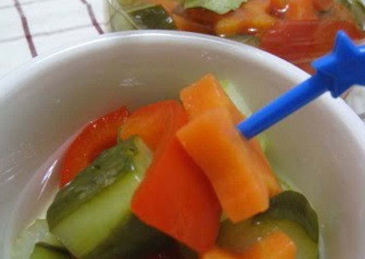 Steps to Make Super Quick Homemade Easy Pickles with Sushi Vinegar