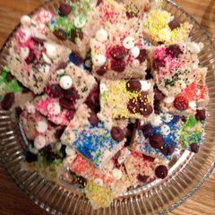A picture of The Best White Chocolate Rice Krispy Treats By Angie.