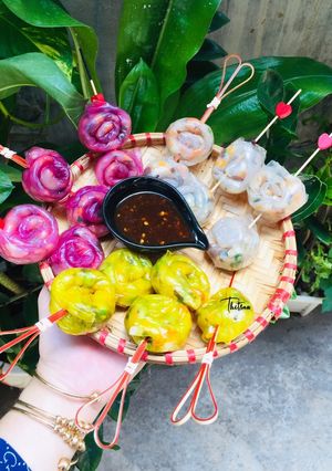 Hình của món Bánh Tráng Lụi 3 màu.