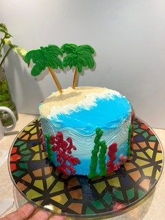 عکسی از دستور کیک تولد با تم ساحلی و تابستانی🏝🌊🐚 Ocean Beach cake