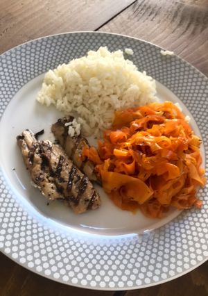Une photo de Tagliatelles de carottes au miel et au thym
