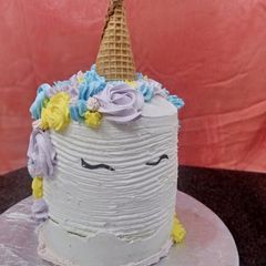 A picture of Unicorn theme Cake.