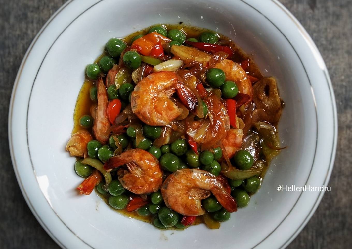 Oseng udang leunca