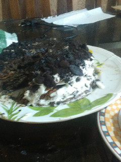 Una foto de Pastel sin horno de oreo