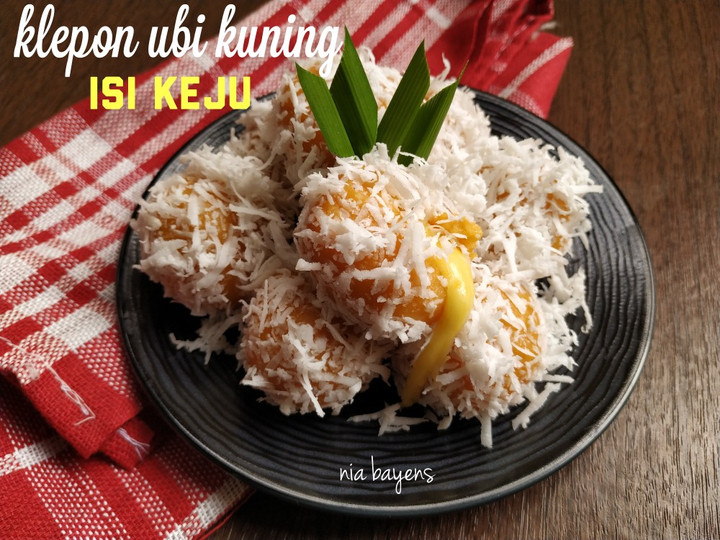 Langkah Mudah untuk Membuat Klepon ubi kuning isi keju meler, Sempurna