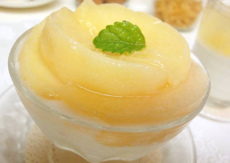 Peach Compote Served With Yogurt