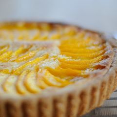 A picture of Yellow Peach Almond Cream Tart.
