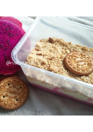 Foto resep Desert box dragon fruit cheese