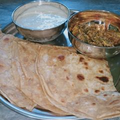 Potato cheese paratha A picture of Potato cheese paratha.