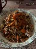 Mixed Ground Meat with Vegetables and Scrambled Eggs
