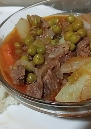 صورة لوصفة ورقة اللحمة بالبسلة من غير ورق زبدة ولا فويل