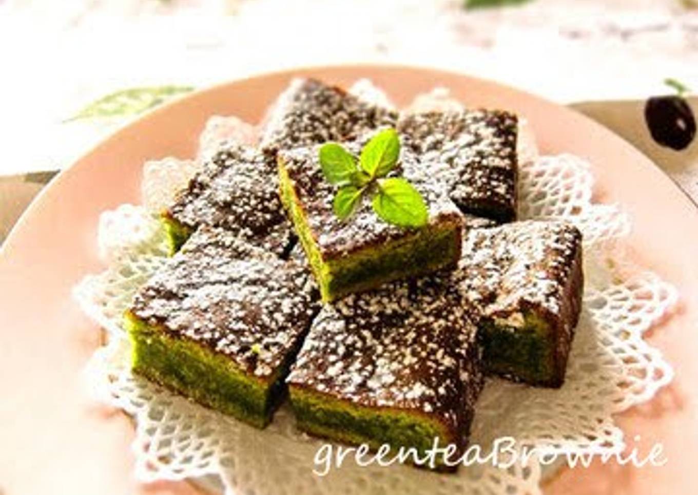 White Chocolate Green Tea Brownie