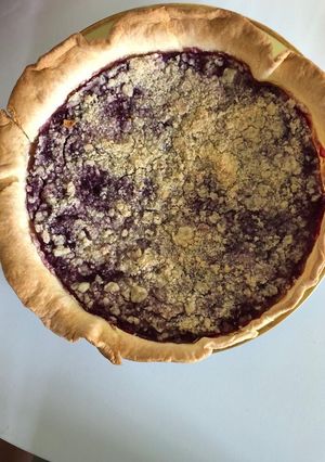 Une photo de Tarte au crumble de framboises