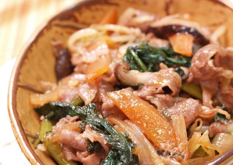 Recipe of Speedy Easy Cooking with a Pan Korean-style Sukiyaki