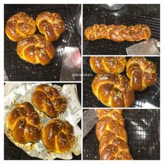 A picture of Instant 'Challah' Breads: 3-Braided Israeli Buns/Breads.