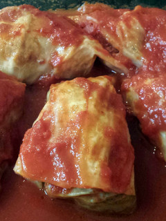 A picture of Stuffed cabbage.