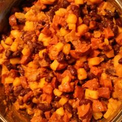 A picture of Puerto Rican Rice and Beans.