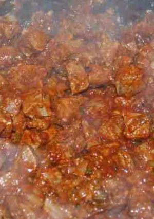 A picture of Larry's Carne Guisada.