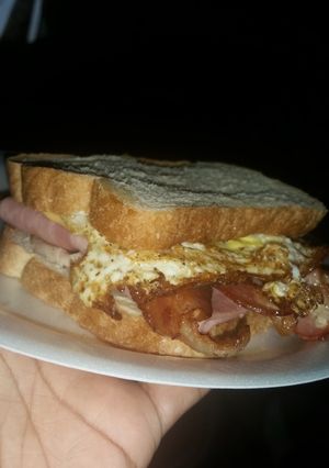 A picture of Meat extravaganza sandwich.