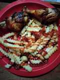 Pollof frito con papitas