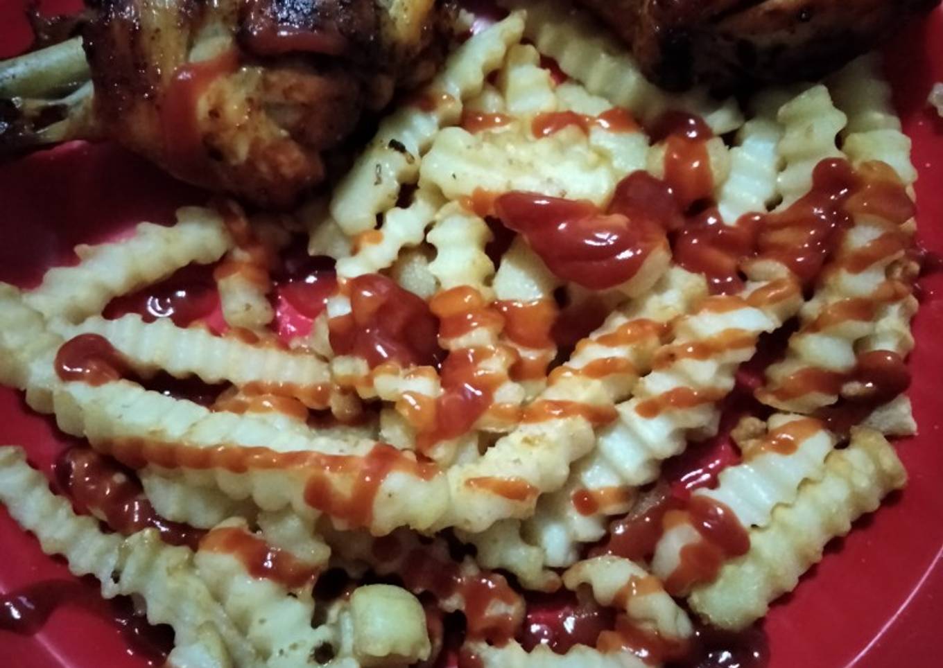 Pollof frito con papitas
