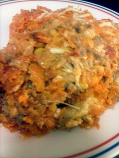 A picture of 3 cheese Doritos Casserole.