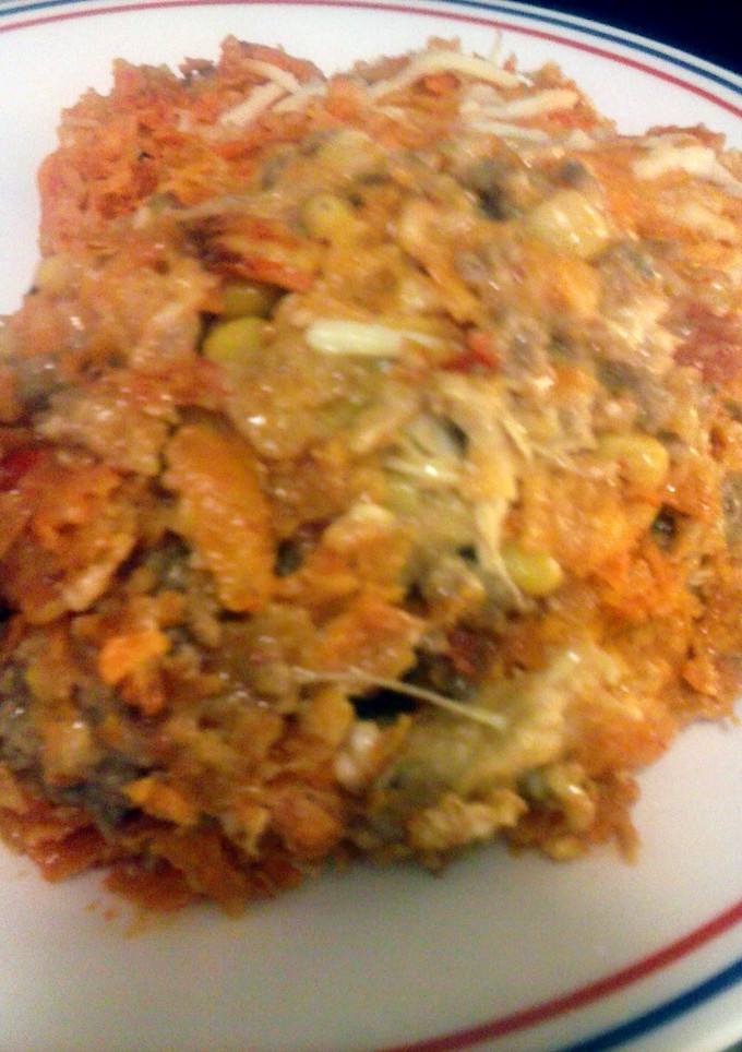 A picture of 3 cheese Doritos Casserole.