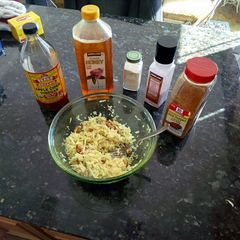 A picture of Spicy cabbage almond salad.