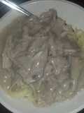 Budget friendly creamy chicken with pasta (crockpot)