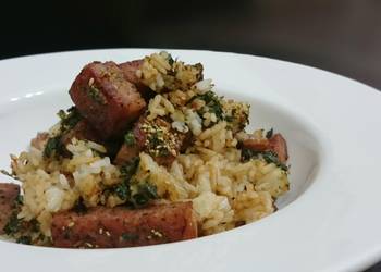 Easiest Way to Cook Tasty Spam With Wasabi Fried Rice