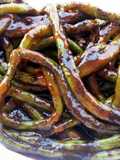 Yucky Earth Worm(VEGAN HOLLOWEEN 2013 ) Longbean In Spicy Black Pepper Sauce