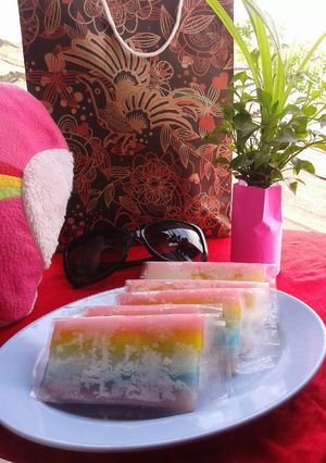 Foto resep Es rainbow cake