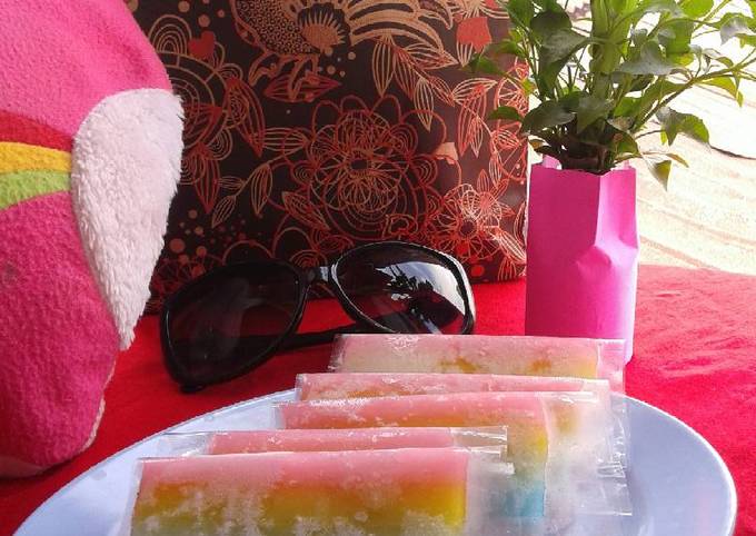 Resep Es rainbow cake Anti Gagal
