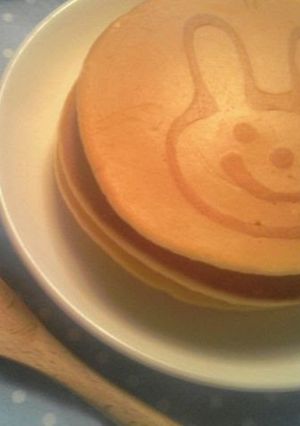 A picture of Fluffy Pancakes with Drawings.