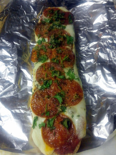A picture of LuBella's Slammin Pepperoni Pizza Bread.
