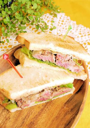 A picture of Satisfying Beef Steak Sandwich.