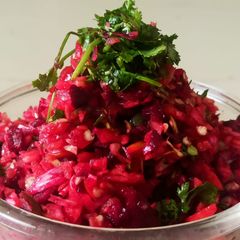 A picture of #winter21# kachumer salad full of winters veggies tasty & tangy.