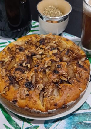 Una foto de Torta de peras y nueces