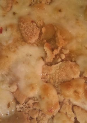 A picture of Cheesy Eggplant casserole.