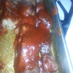 A picture of Slow cooked boneless bbq ribs.