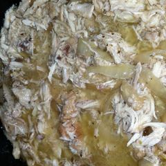 A picture of Lemon garlic crockpot chicken.