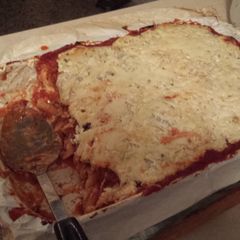 A picture of Awesome cheesy baked ziti.