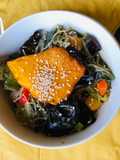 Guiso de verduras con zapallo y orejas de palo