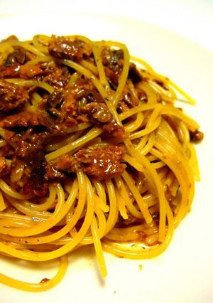 A picture of Exquisite Pasta with Canned Saury.