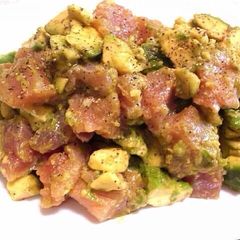 A picture of Wasabi Seasoned Avocado and Tuna Salad.
