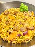 Spaghetti con ternera al estilo chino “sin gluten”