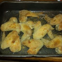 A picture of Parmesan chicken wings.