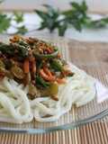 Delicious! Zhajiang Udon Noodles with Ground Meat and Green Pepper